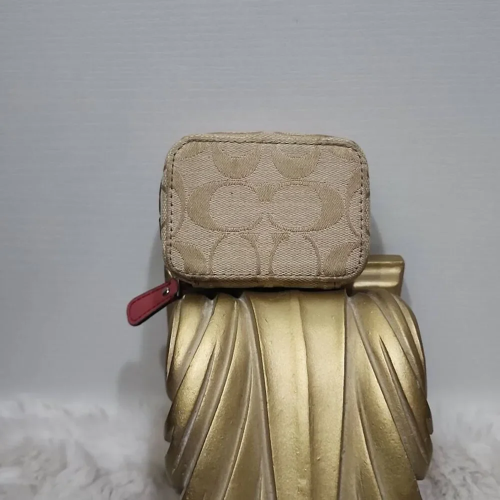 Coach signature canvas pill case with free matching wallet
